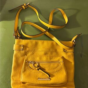Yellow Leather Crossbody Bag